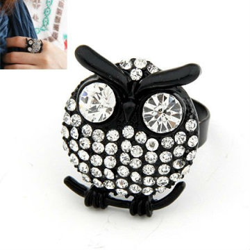 Fashion Owl Pattern Rings Rhinestone Fingers Rings Joaillerie FR84